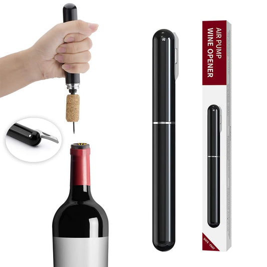 KUFUNG Wine Bottle Opener, IPEROT Air Pressure Wine Corkscrew With Cutting Wine Bottle Foil Knife, Effortlessly Open Wine Bottles Without Damaging Corks, Easy-to-Use(Black)